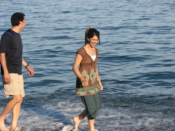 My feet touching the Mediterranean Sea for the first time. 