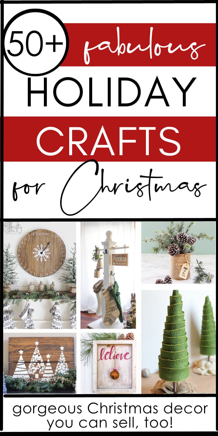 christmas diy craft projects collage with countdown to christmas clock, burlap ribbon trees, wood post stocking holder diy, pine cone baskets with greens