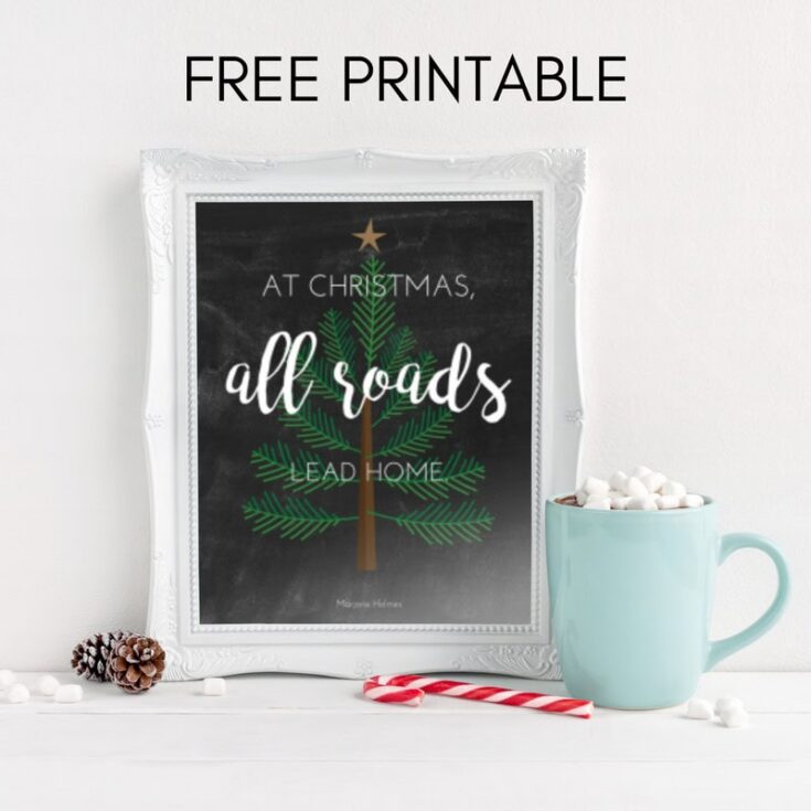 Festive Christmas quote decorative printable with holiday message, perfect for home decor and seasonal cheer.