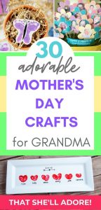 Colorful Mother's Day craft ideas for grandma, featuring personalized gifts, photo flowers, and cute handmade presents perfect for celebrating moms with children.