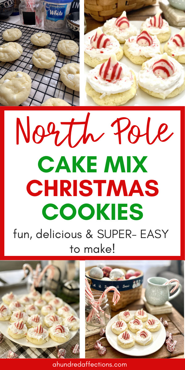 North Pole Hershey's Candy Cane Hugs Cake Mix Christmas Cookie collage