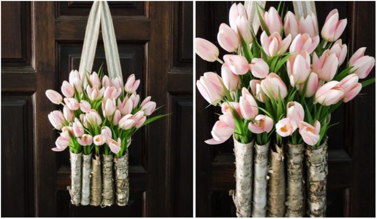 Image for DIY Easy Tulip Wreath with Birch Vase