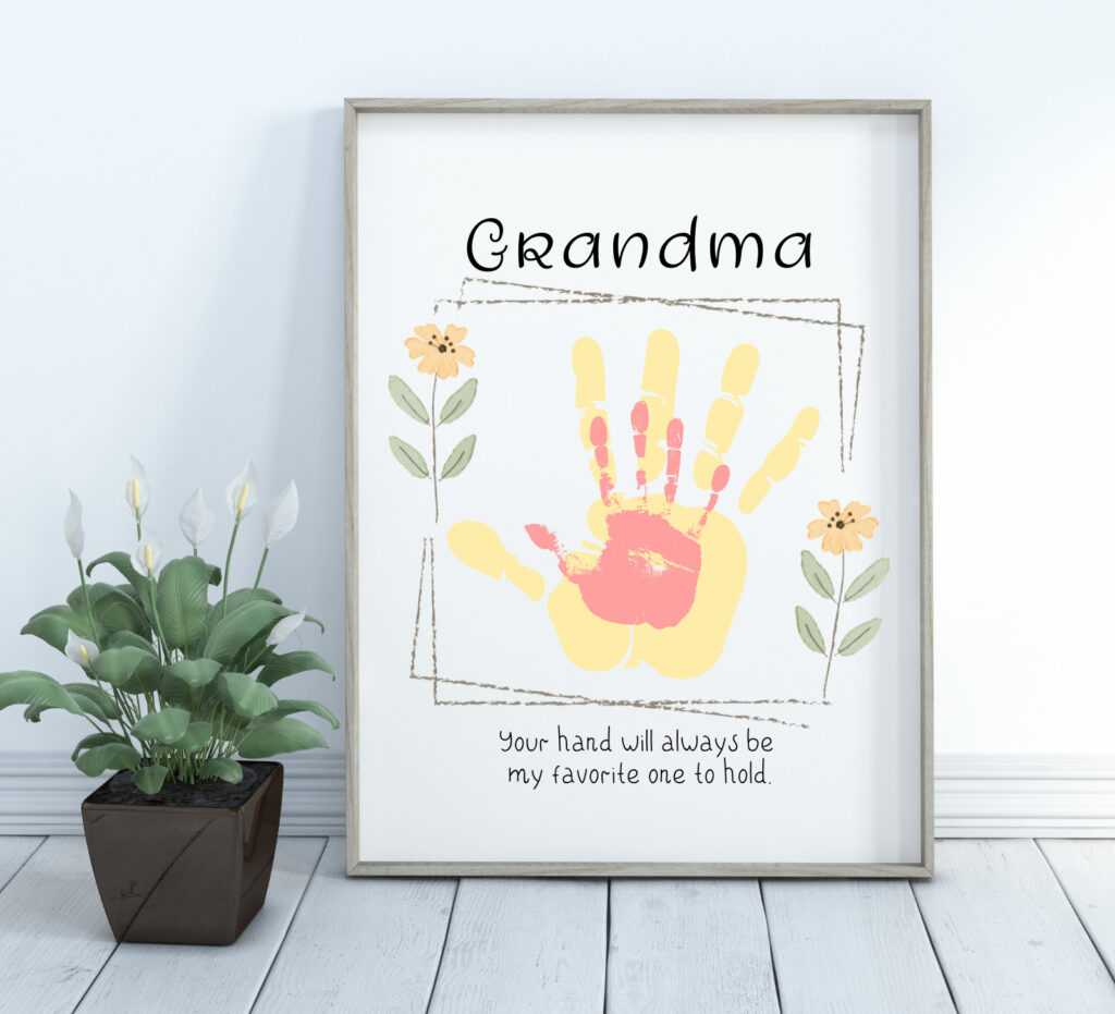 grandma hand print mother's day gift