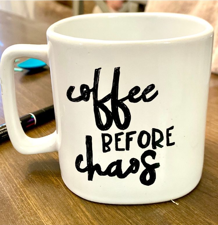 coffee before chaos sharpie diy mug