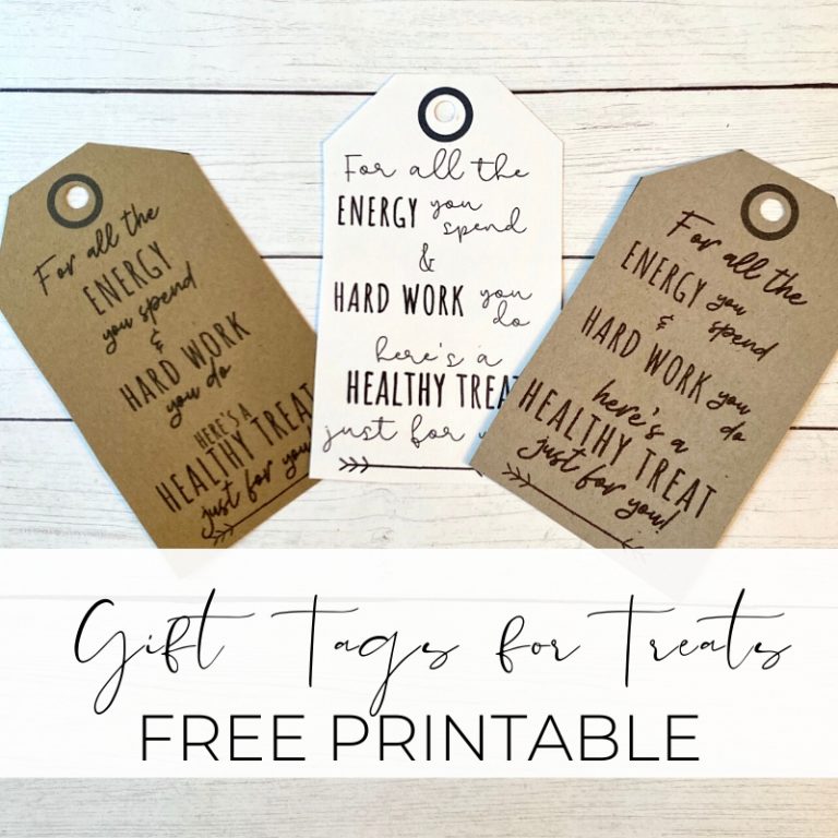 gift tag for treats flatlay on shiplap with poem