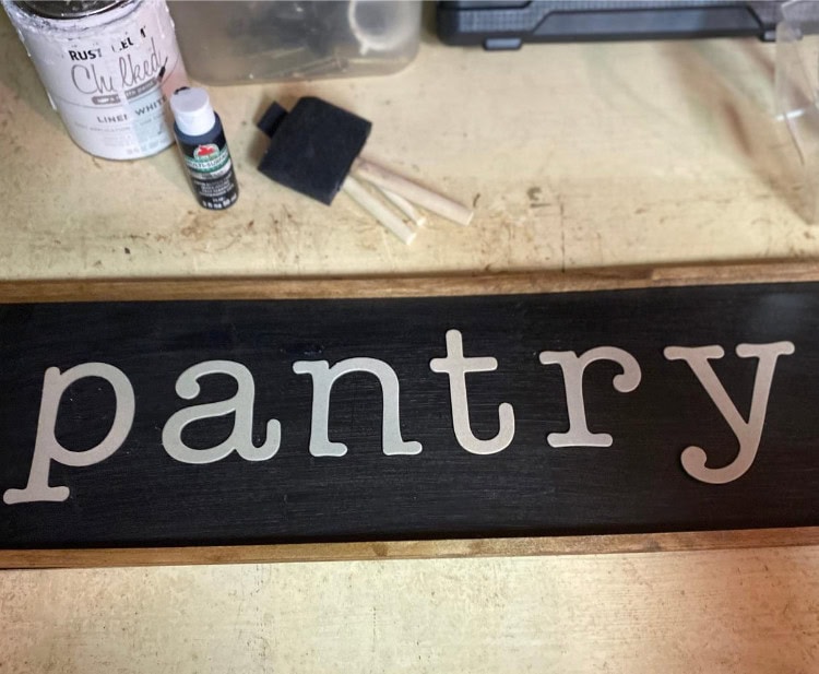pantry diy sign sign using chipboard letters