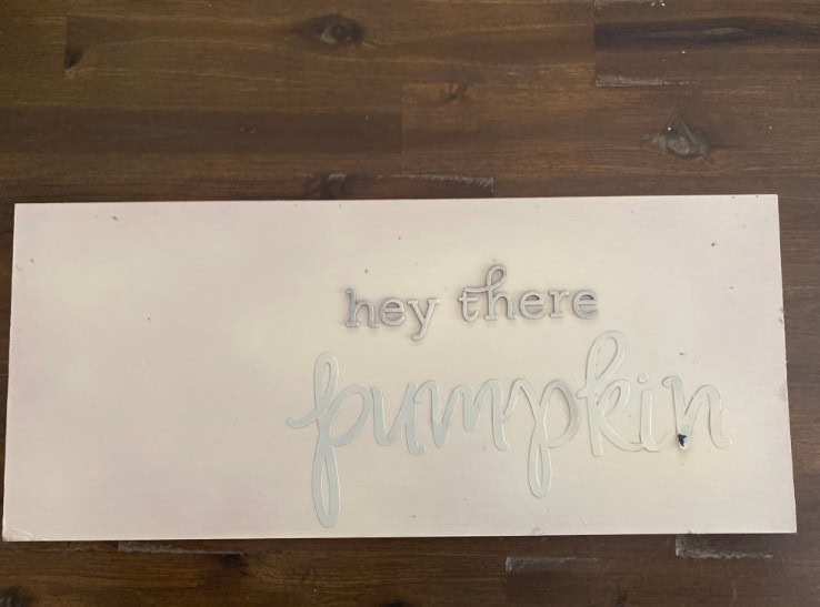 Hey there pumpkin sign with raised lettering on a white wooden background, perfect for fall or Halloween decor, from A Hundred Affections.