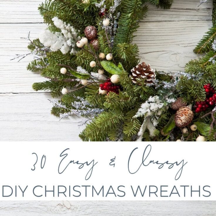 Fresh Christmas wreath with pine branches, pinecones, berries, and snow accents for holiday decoration and DIY Christmas wreath projects.