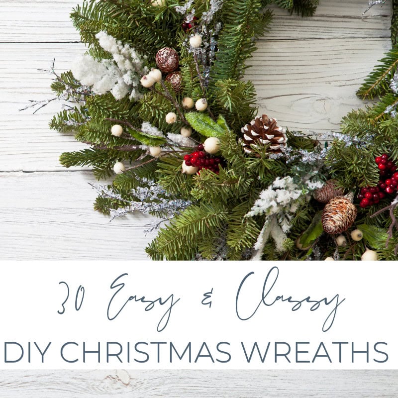 Fresh Christmas wreath with pine branches, pinecones, berries, and snow accents for holiday decoration and DIY Christmas wreath projects.