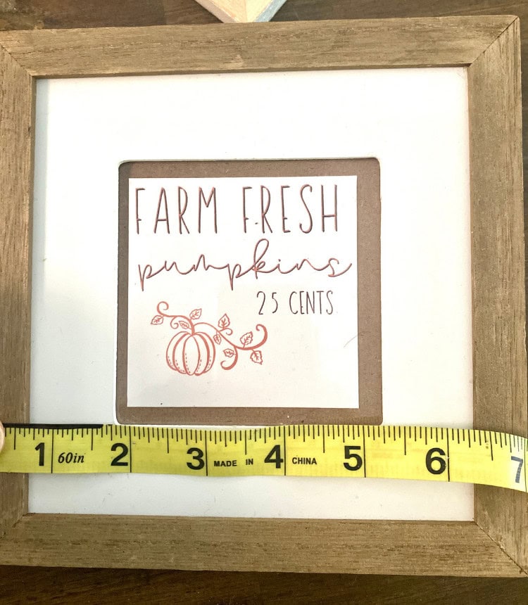 Farm fresh pumpkin sign, rustic farmhouse decor, fall kitchen wall art, harvest season sign, decorative wooden frame, autumn harvest theme, seasonal home accents, handcrafted fall sign, cozy farmhouse style, bakery or farmer's market sign.