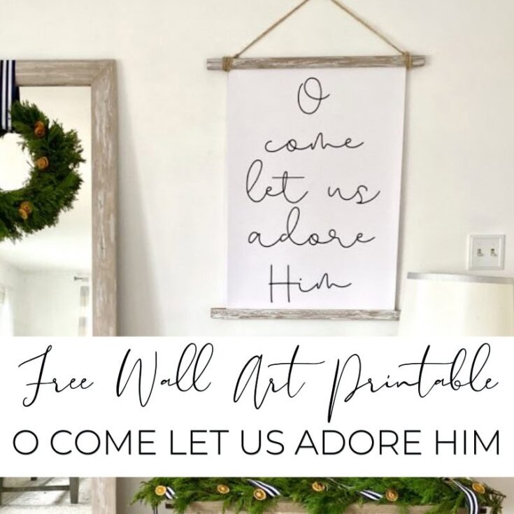 Come let us adore Him wall art printable, Inspirational religious decor, Christian home decoration, faith-based quote poster, seasonal festive gift, Jesus Christ worship artwork.