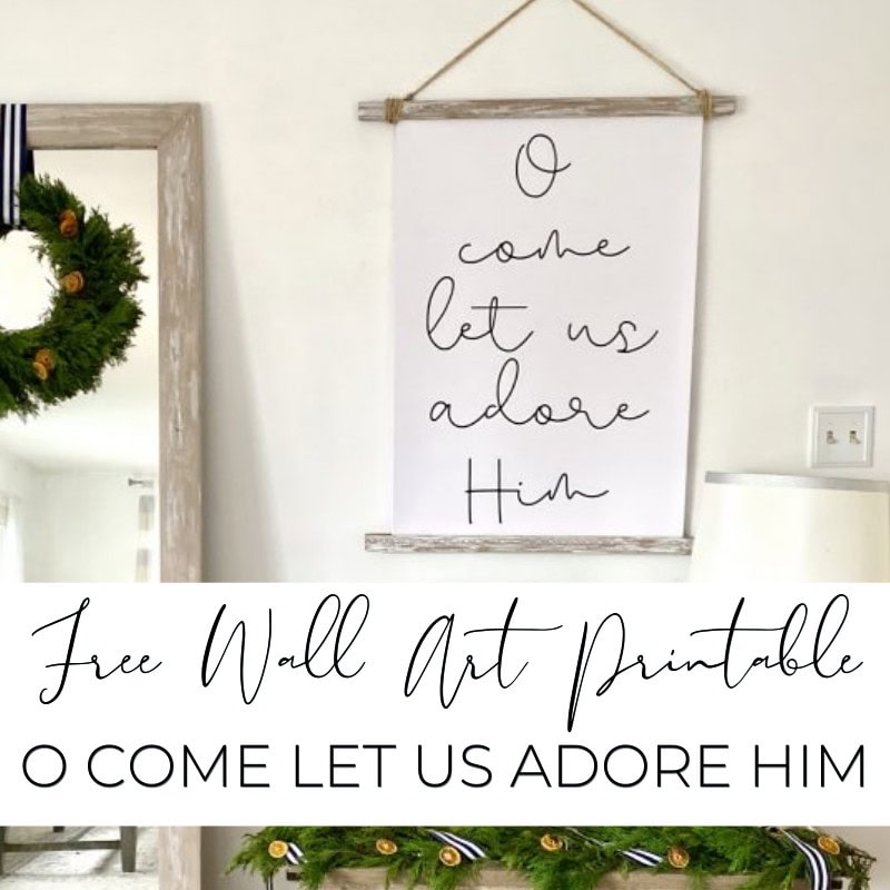 Come let us adore Him wall art printable, Inspirational religious decor, Christian home decoration, faith-based quote poster, seasonal festive gift, Jesus Christ worship artwork.