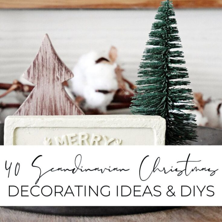 Miniature Christmas trees and rustic holiday decor for Scandinavian-inspired Christmas decorating ideas and DIYs. Perfect for creating a cozy, festive home ambiance this holiday season.