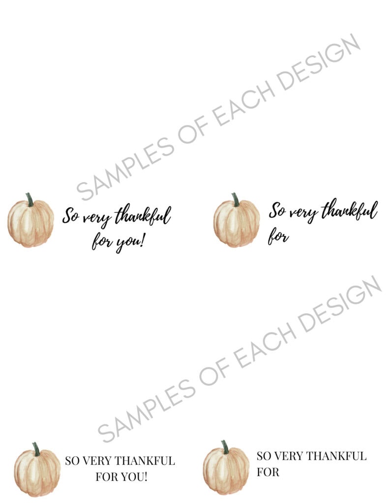 sample design of pumpkin Thanksgiving place cards