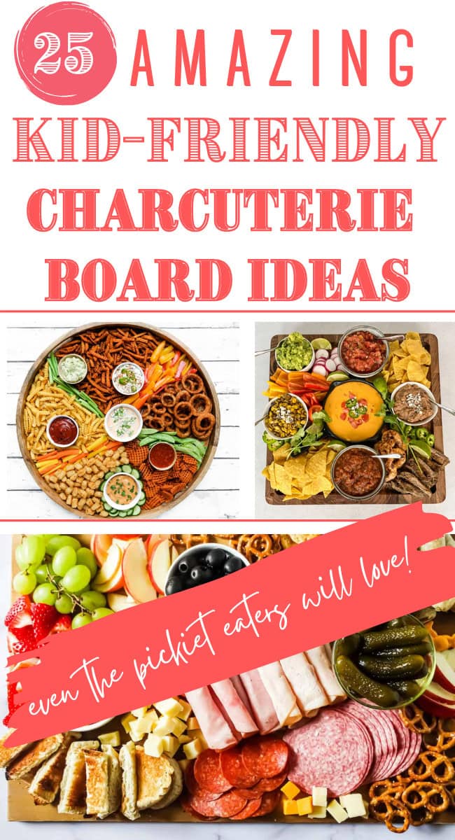 collage of kid friendly charcuterie board ideas