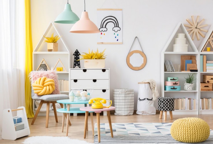 budget playroom with colorful decorations