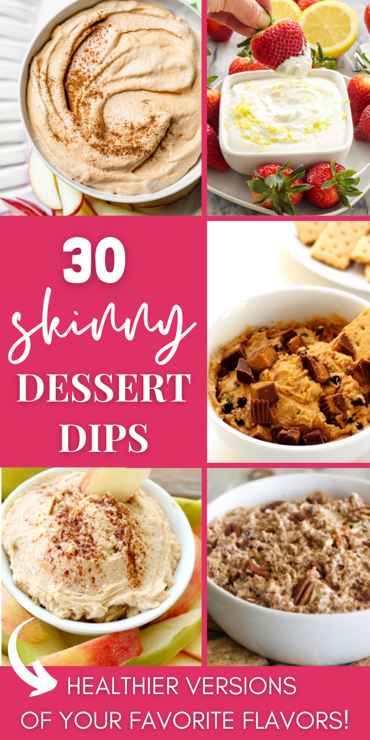 skinny dessert dip collage