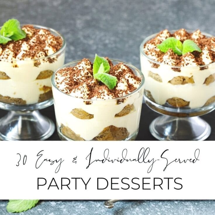 Creamy no-bake tiramisu parfaits with ladyfingers, mascarpone, cocoa, and mint garnishes, perfect for easy, crowd-pleasing party desserts. Ideal for entertaining with simple, delicious ingredients.