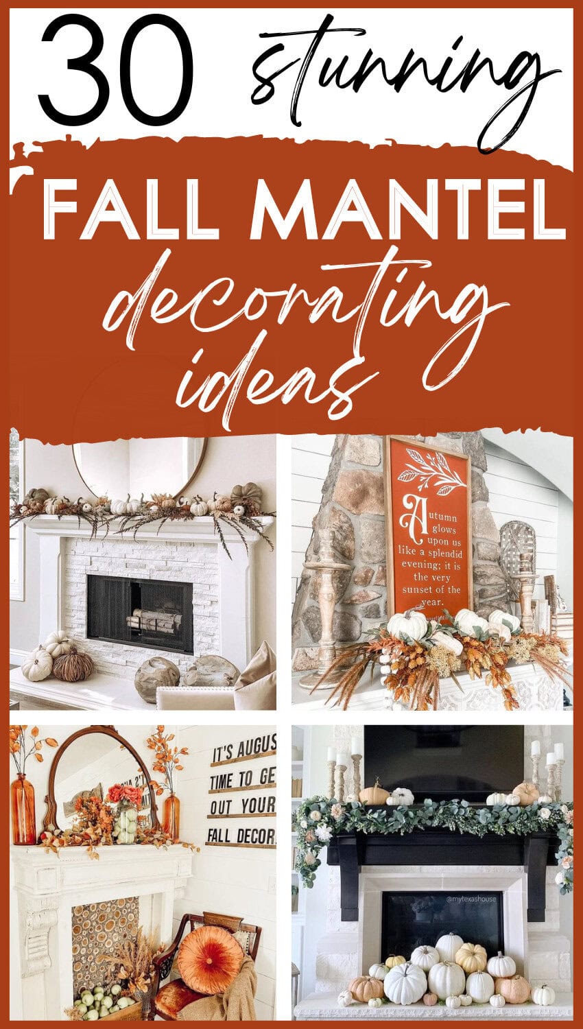 Elegant fall mantle decorating ideas with autumn-inspired arrangements, pumpkins, pumpkins, and seasonal decor for cozy, stylish home fall decor.