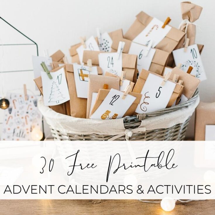 Advent calendar with numbered paper and brown gift bags for Christmas countdown, eco-friendly holiday decorations.