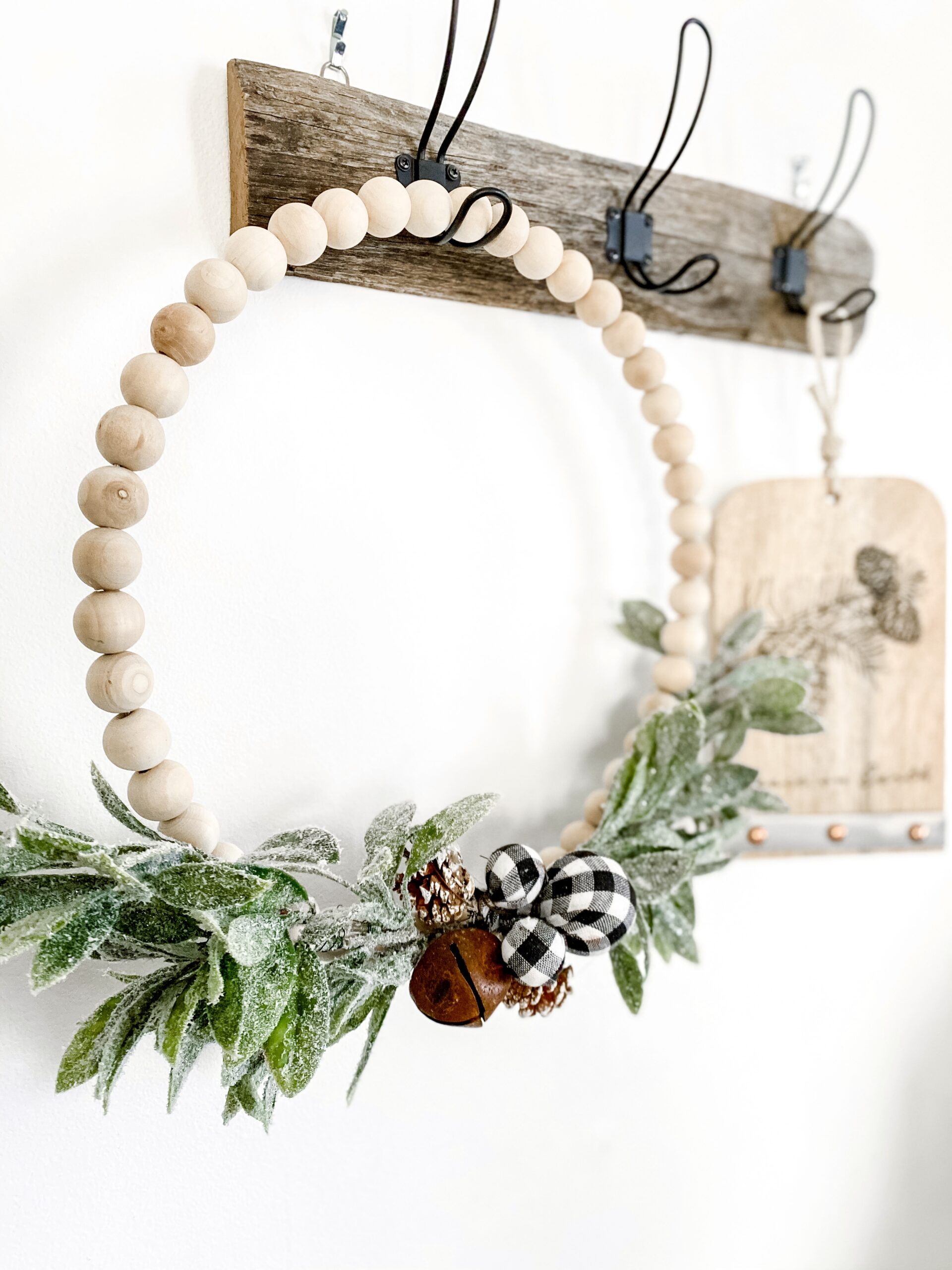 rustic christmas bead wreath