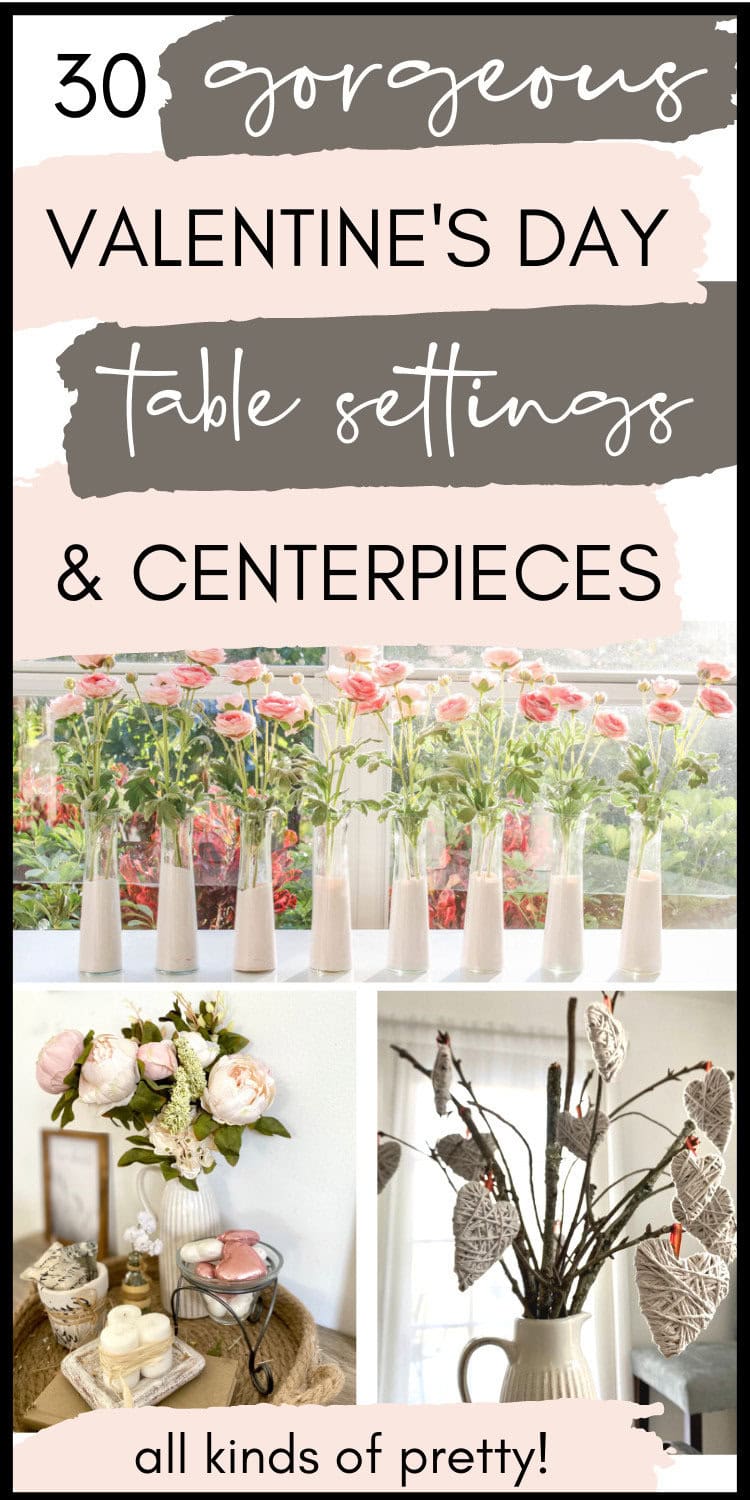 Vase filled with pink flowers, floral decor, and home accessories for Valentine's Day table settings and centerpieces at A Hundred Affections.