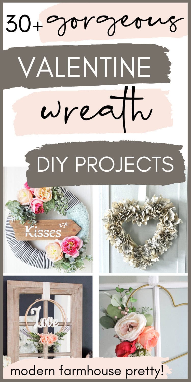 Delicate valentine wreath DIY projects with floral accents and modern farmhouse style, perfect for charming home decor, wedding decorations, and romantic accents.