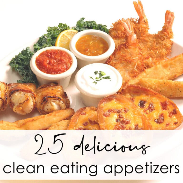 Delicious healthy eating appetizer platter featuring fried shrimp, cheesy potato skin, chicken skewers, and assorted dips, perfect for a nourishing and flavorful snack.