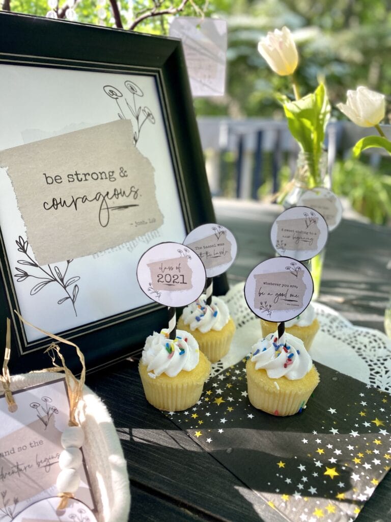 cupcake toppers and sign