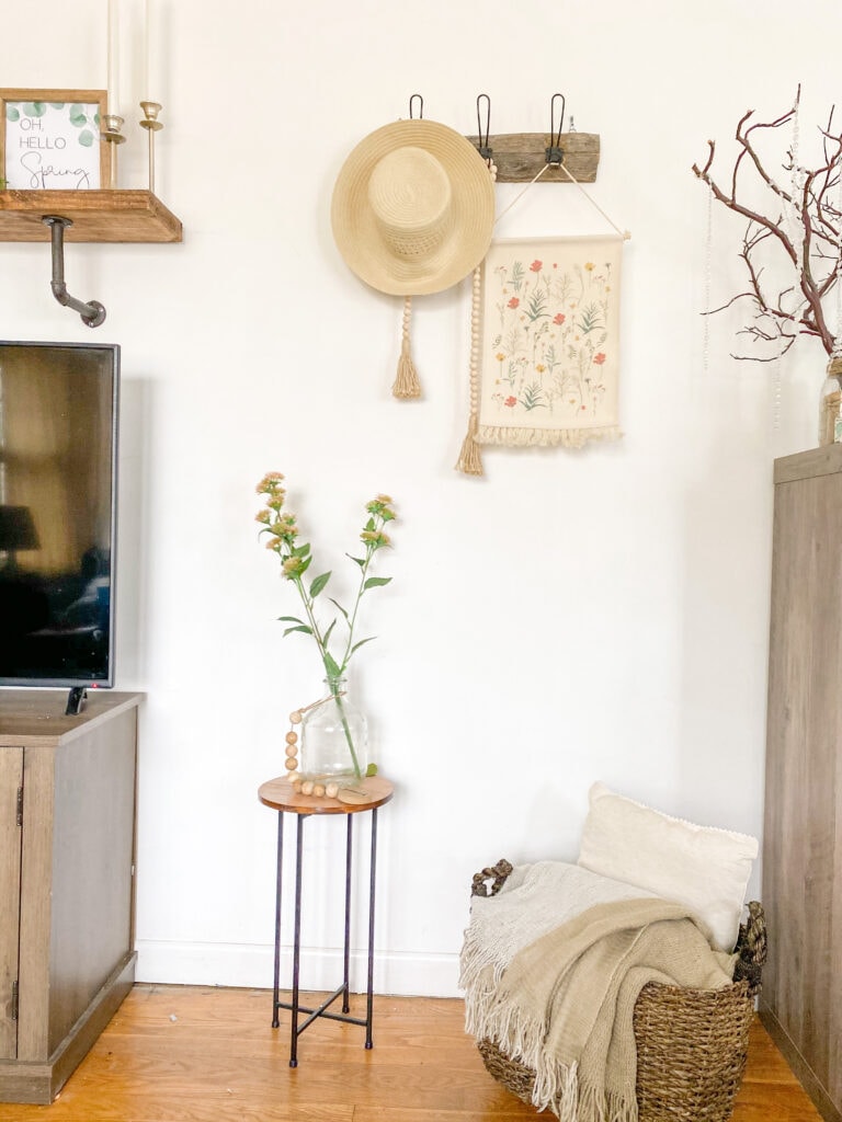 hookboard decorated in rustic spring decor Target
