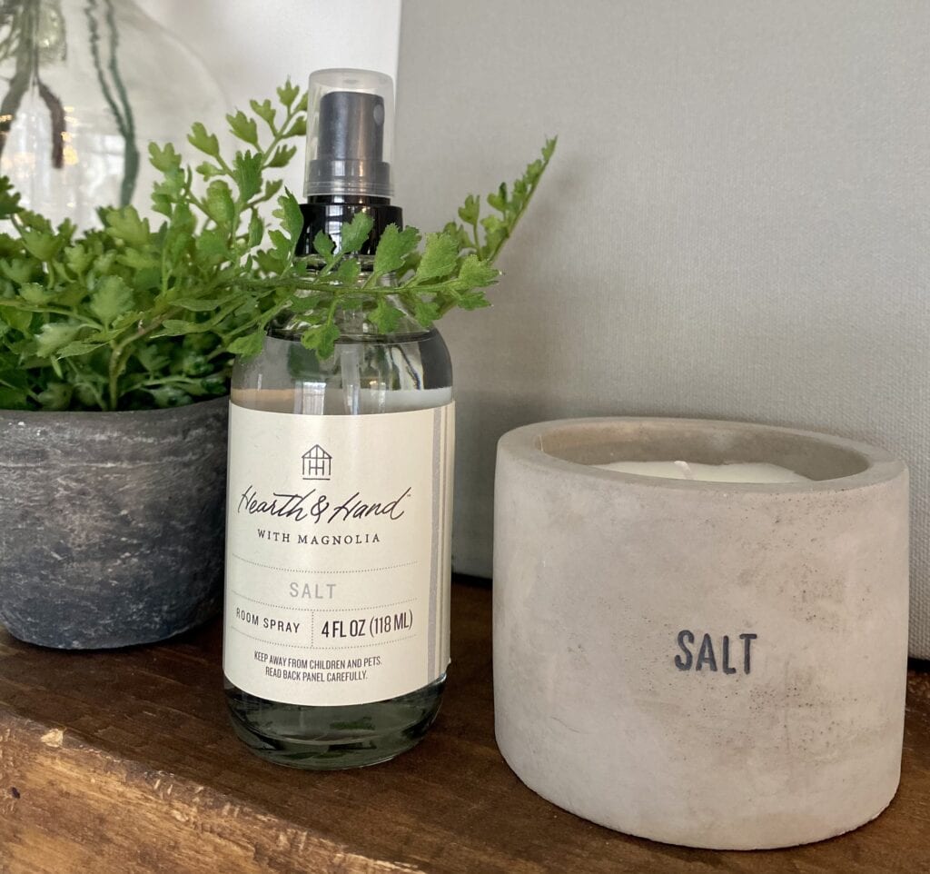 salt room spray and candle hearth and hand