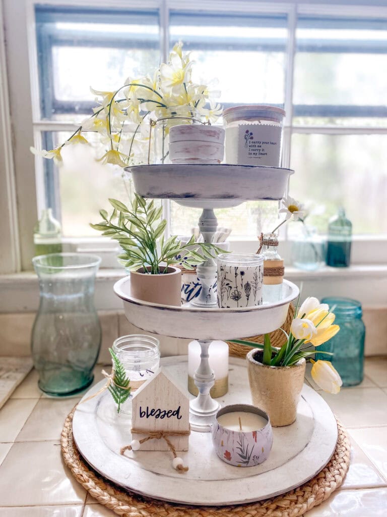 tiered tray for spring