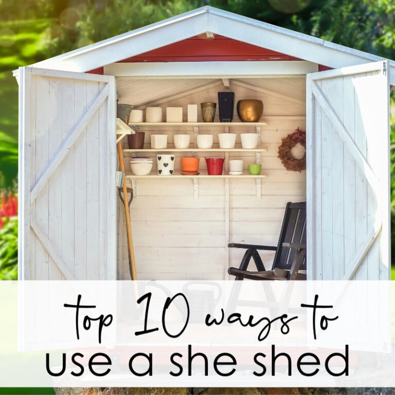 Unique garden shed with shelves for storing garden tools, pots, and seasonal decorations, perfect for creating a cozy outdoor storage and hobby space.