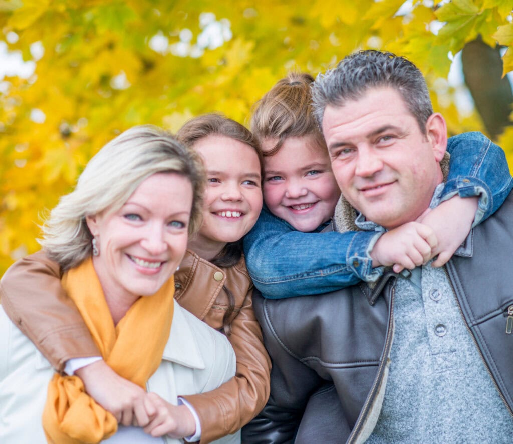 family for fall photo shoot with layers