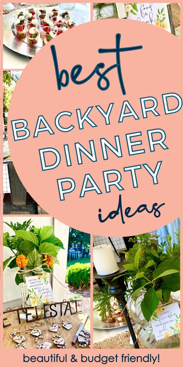 backyard dinner party ideas collage of party