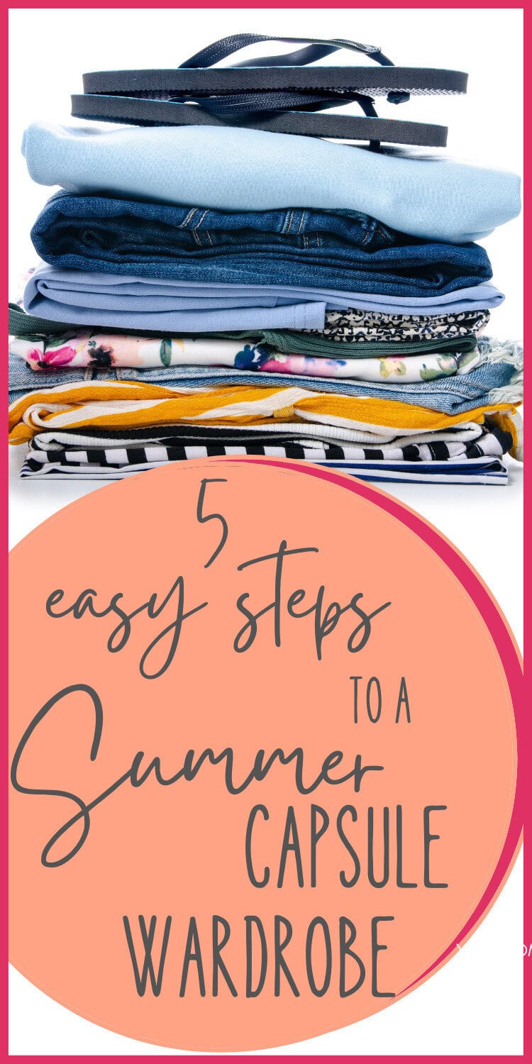 stack of summer clothes easy steps to summer capsule wardrobe