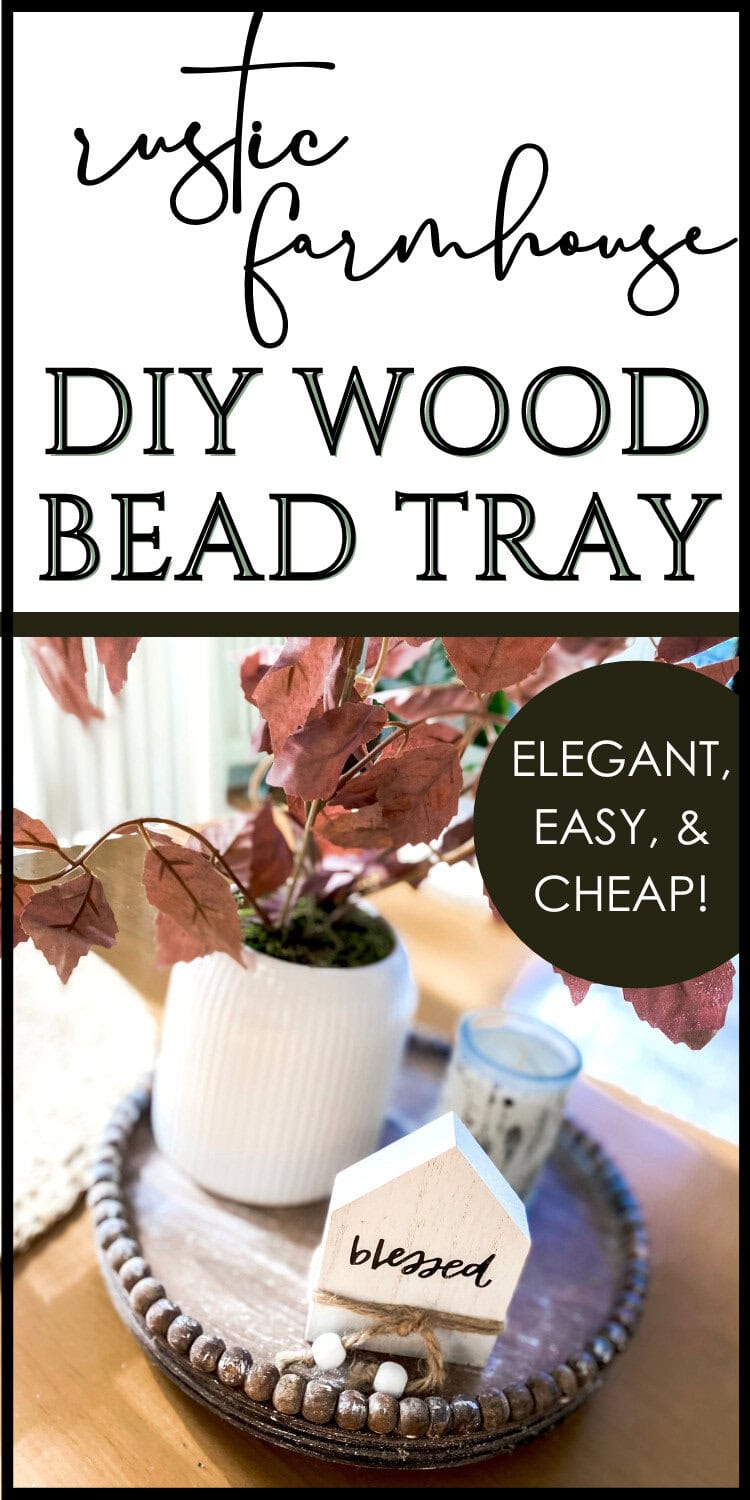 wood beaded tray diy pin stated with leaves centerpiece