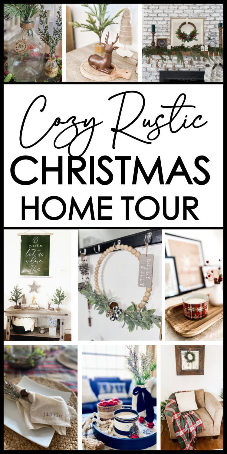 Rustic Christmas décor with cozy, vintage-inspired holiday decorations, including greenery, candles, and rustic accents for a charming festive home atmosphere.