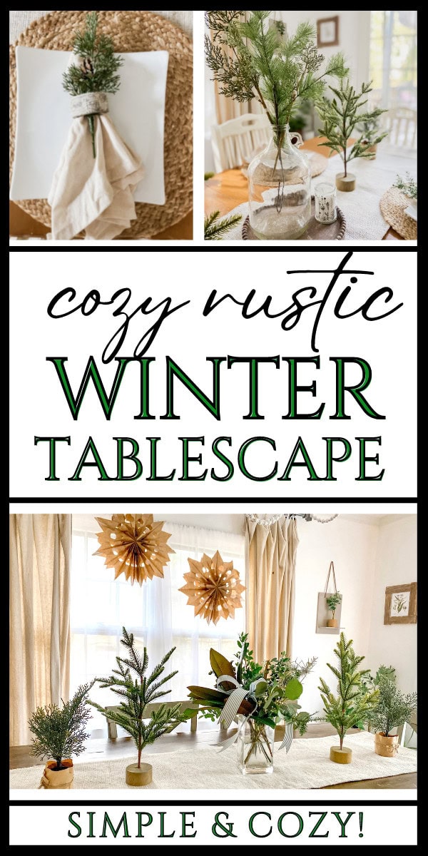 cozy rustic winter tablescape collage pin