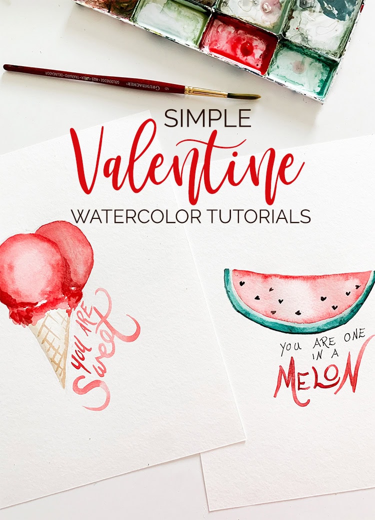 25 Wonderful DIY Watercolor Valentine’s Day Card Ideas - All Ages