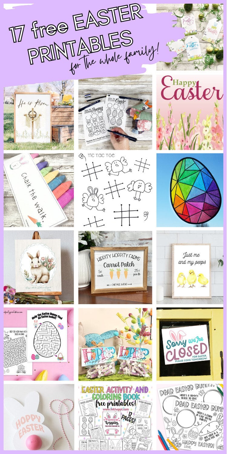 Collage easter free prinables for the whole family