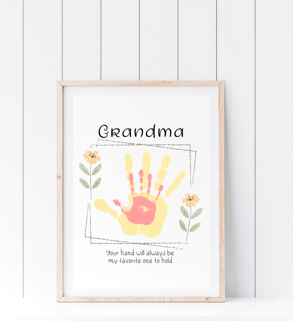 favorite hand to hold framed grandma gift handprint template printable