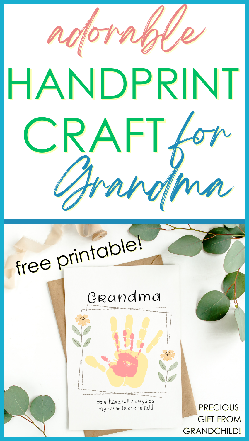 Grandma Gift, Gifts for Grandma From Grandkids, DIY Gift From Kids,  Handprint Art, Mother's Day Gift, Handprint Keepsake 