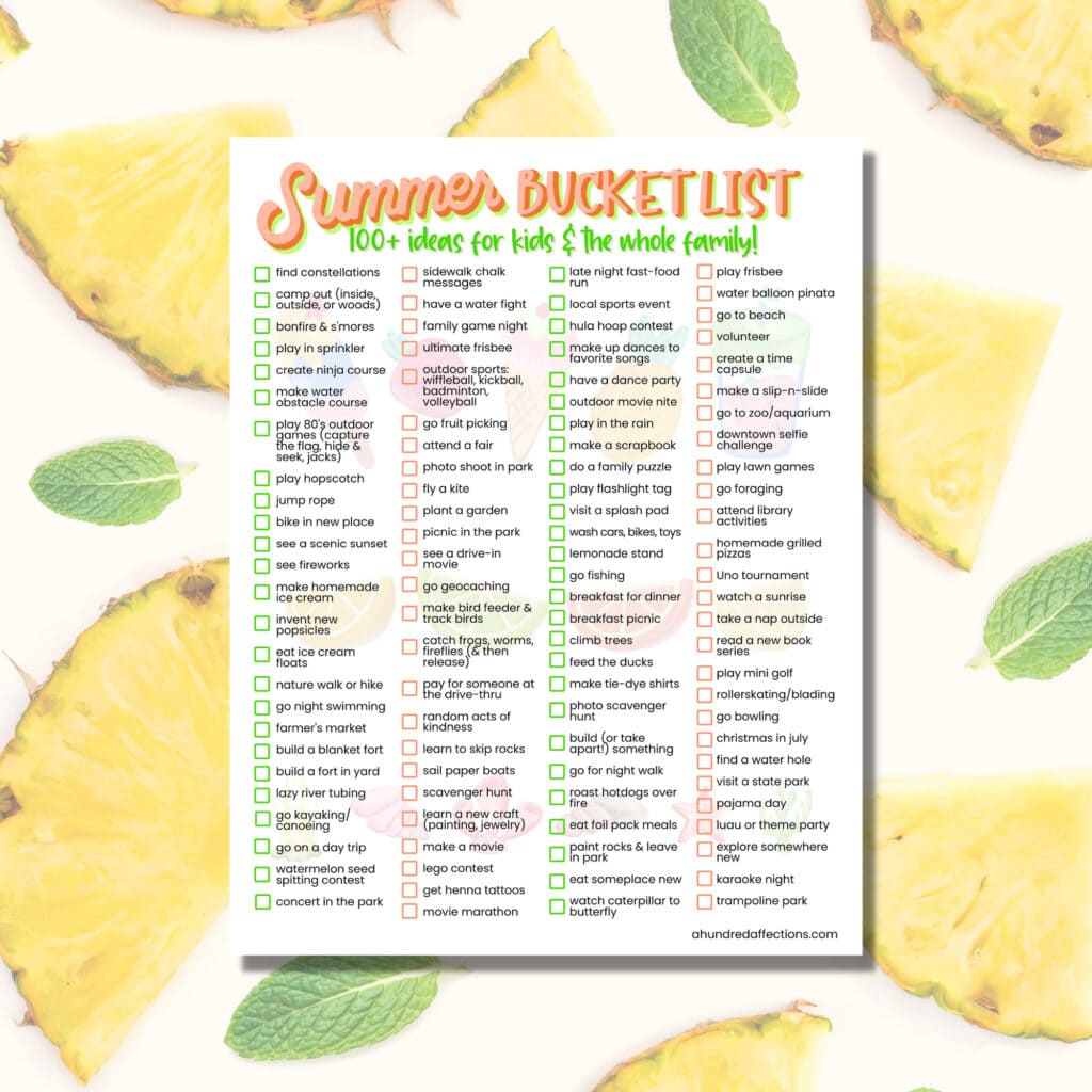 pineapple background summer bucket list