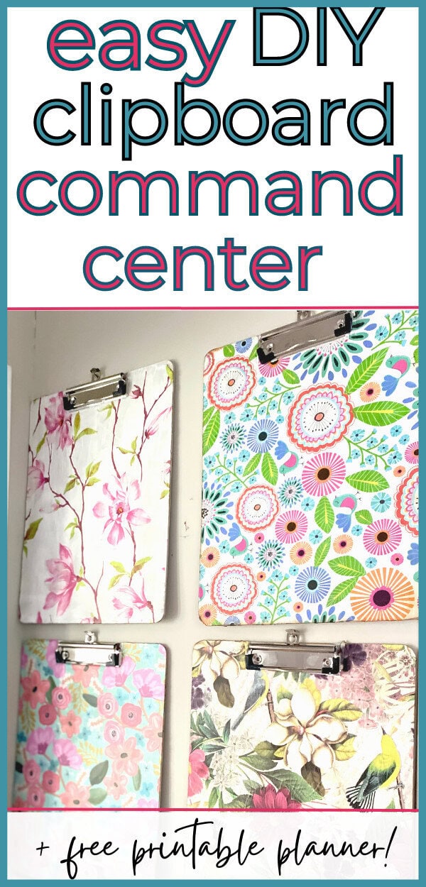 Colorful DIY clipboard command center featuring floral and nature-inspired designs for organizing and decorating your home or office space.