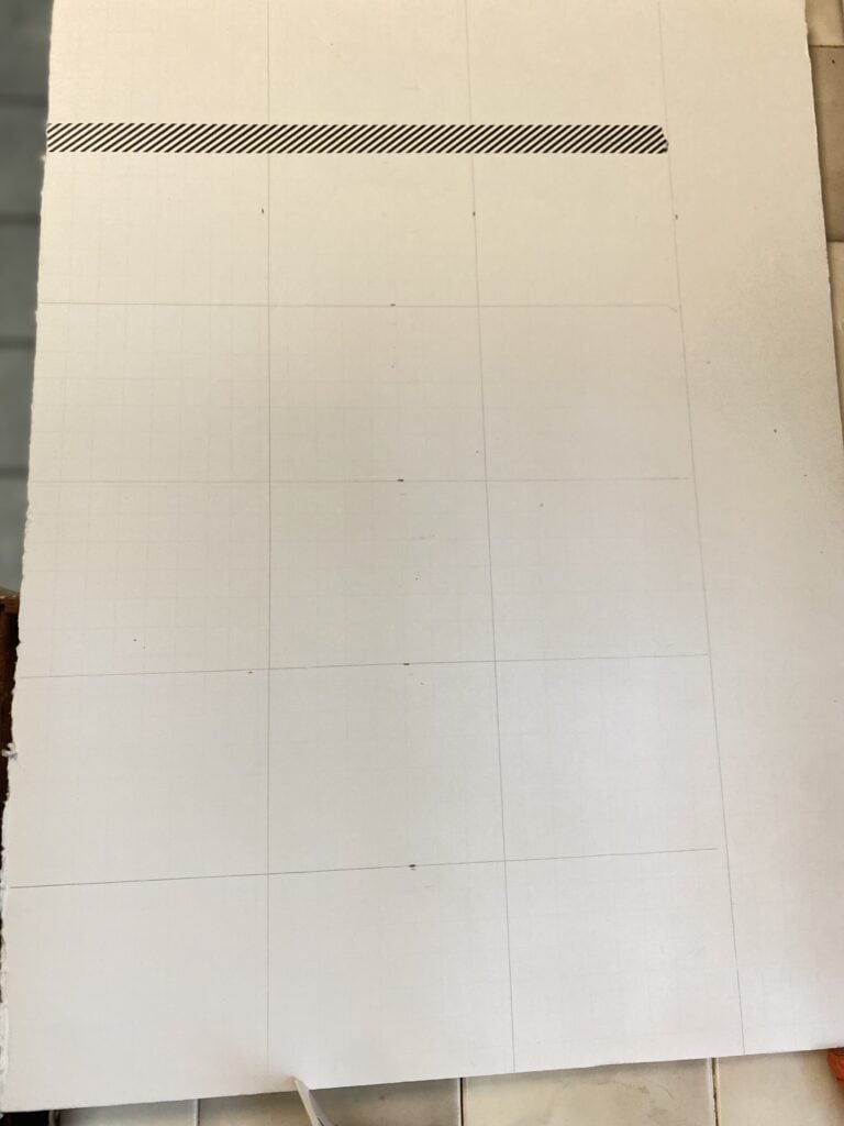 lines on foam board for weekly calendar