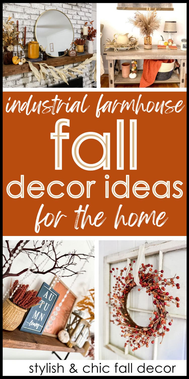 industrial farmhouse fall decor ideas for the home pin collage