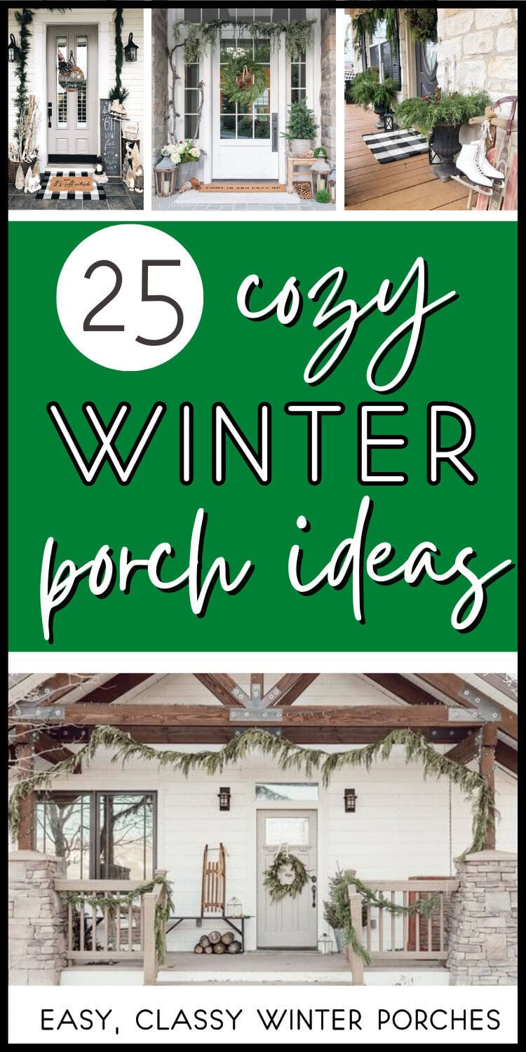 Charming front porch decorated with holiday wreaths and greenery, creating a cozy winter atmosphere for inviting outdoor living spaces.