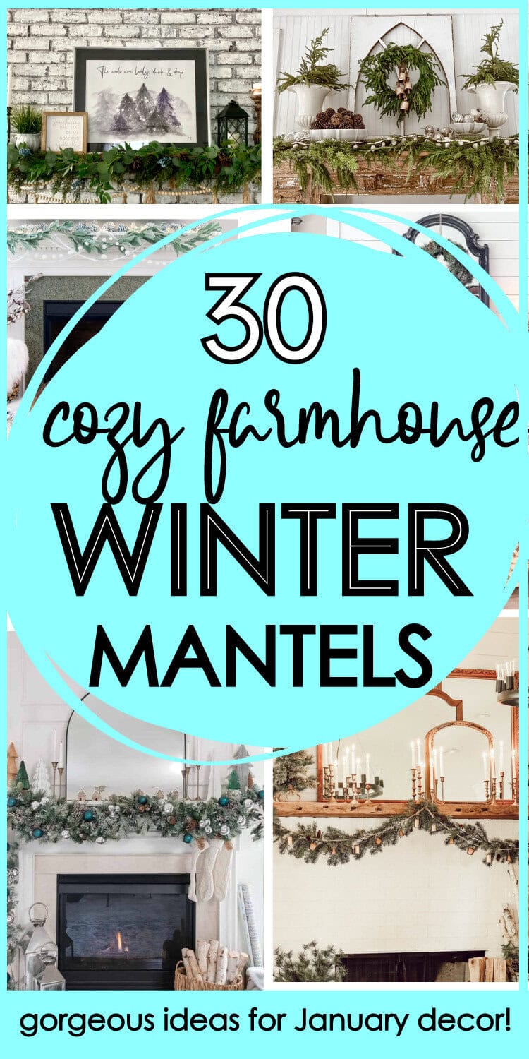 winter mantel collage
