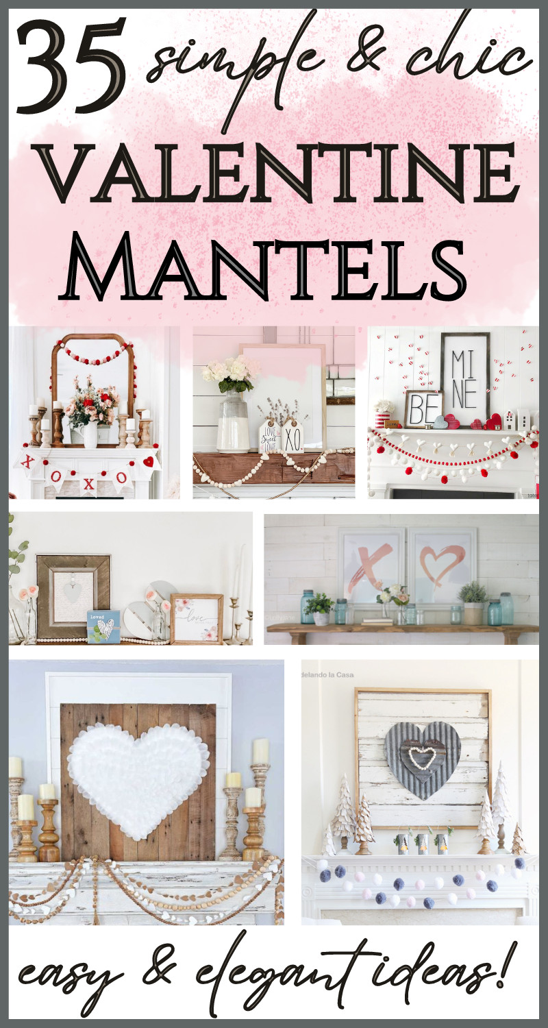 valentine mantel collage